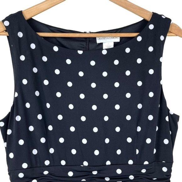 Draper’s and Damon’s Black & White Polka Dot Dress Size 12 - Picture 3 of 9